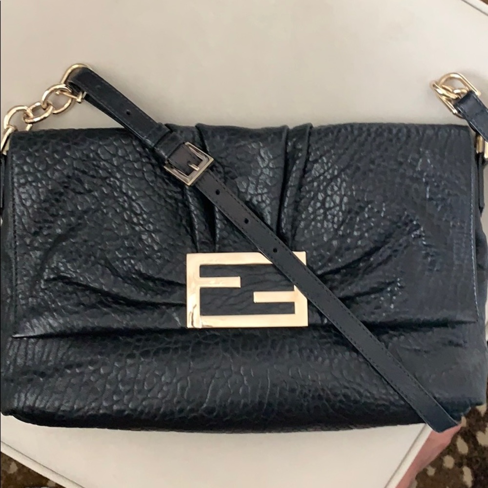 Fendi black leather bag